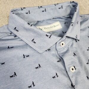 Donald Ross Polo Shirt Men XL Chicago Dog Walker AOP Classic Fit Performance